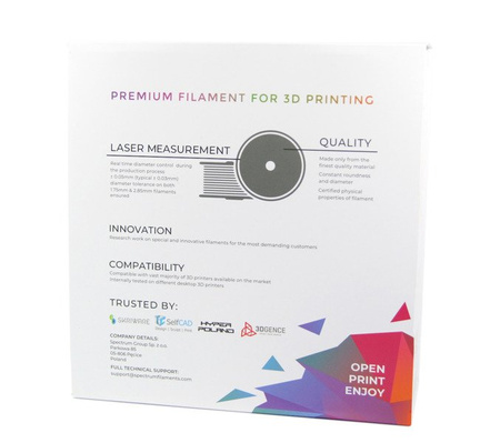 Filament Spectrum Smart ABS 1.75mm SILVER STAR 1kg (RAL 9007)
